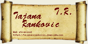 Tajana Ranković vizit kartica